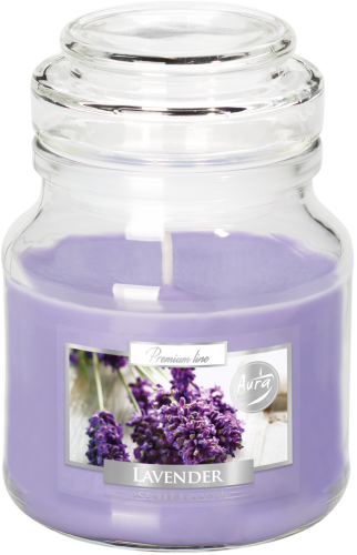 Vonná svíčka BISPOL 120 g PREMIUM LINE - sklenička s víčkem - LAVENDER