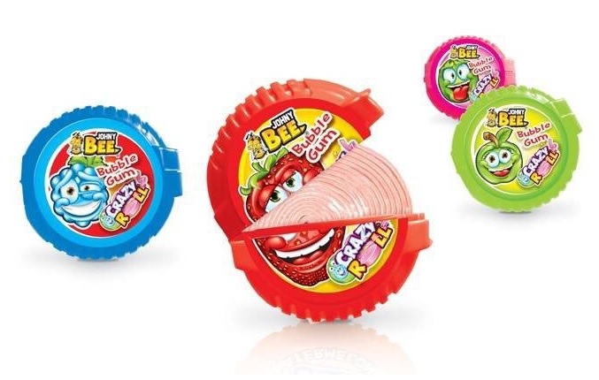 Johny Bee MEGA Roll 40 g žvýkačky v krabičce + Tatoo - 1 ks