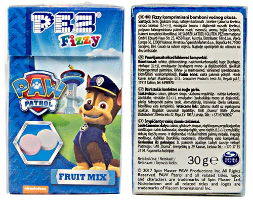 PEZ krabička  Dextrose 30 g - hroznový cukr - PAW PATROL