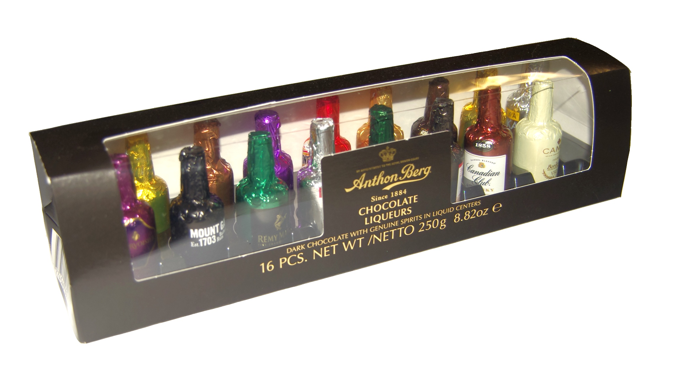 Bonboniéra ANTHON BERG 250g alkoholové lahvičky