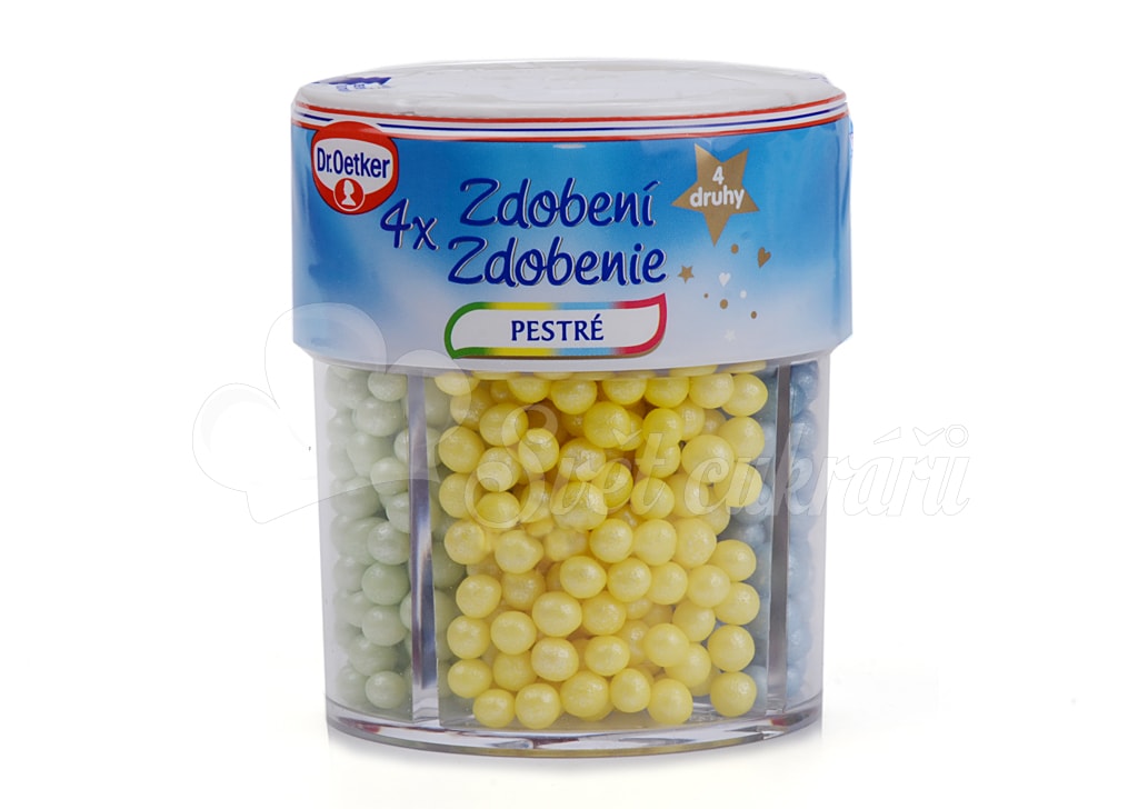 Zdobení Dr.Oetker 65g stříbrné a bílé