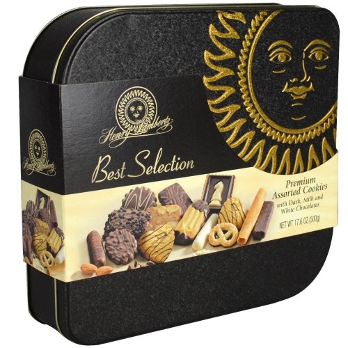Prémiové sušenky LAMBERTZ v kovové dárkové dóze 520g