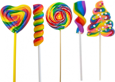 Lízátko DUHOVÉ 30 g KULATÉ - RAINBOW (1 ks)