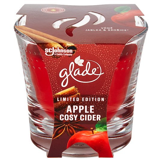 Vonná svíčka Glade 129 g s vůní jablka & skořice - limitovaná edice