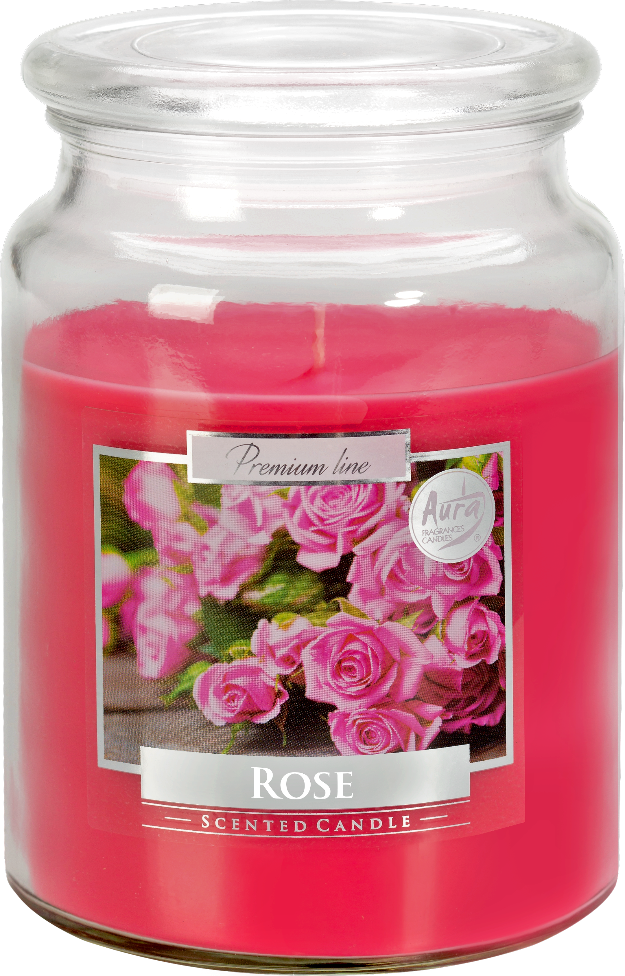 Vonná svíčka BISPOL 120 g PREMIUM LINE - sklenička s víčkem - ROSE