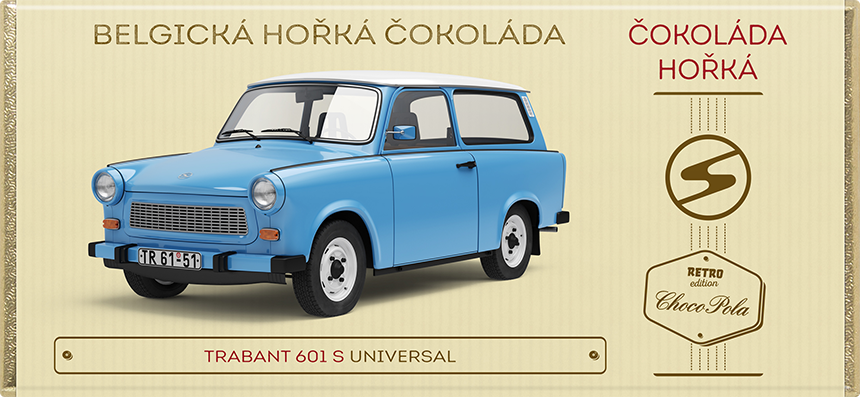 Čokoláda RETRO 100g TRABANT 601 S hořká