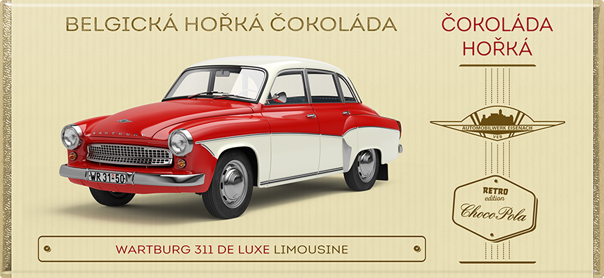 Čokoláda RETRO 100 g - Wartburg 311 De Luxe Limousine - hořká