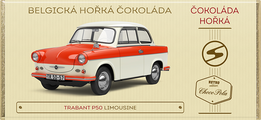 Čokoláda RETRO 100 g - Trabant P50 Limousine - hořká