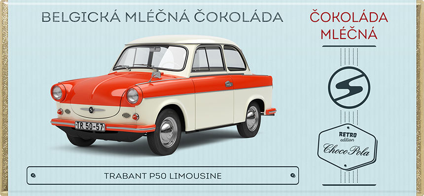 Čokoláda RETRO 100 g - Trabant P50 Limousine - mléčná