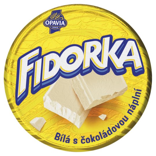 Oplatka Fidorka 30g bílá s čokoládovou náplní
