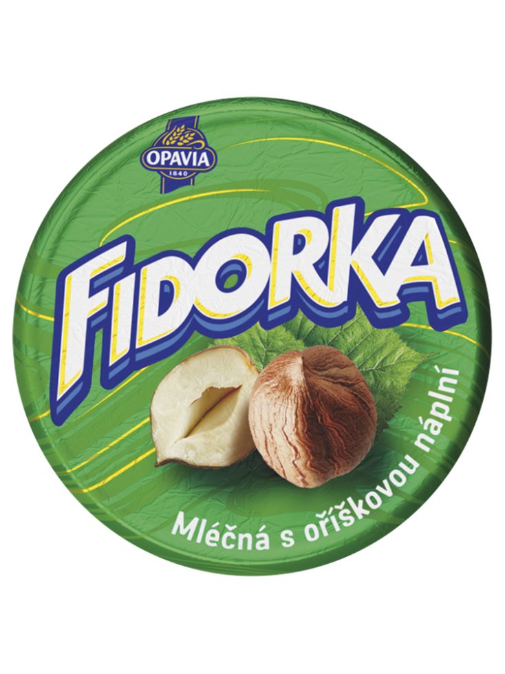 Oplatka Fidorka 30 g mléčná s oříškovou náplní