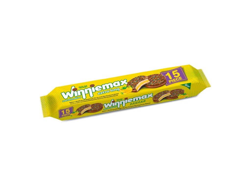 Sušenky s marshmallow WINNIEMAX 275 g - BANÁN