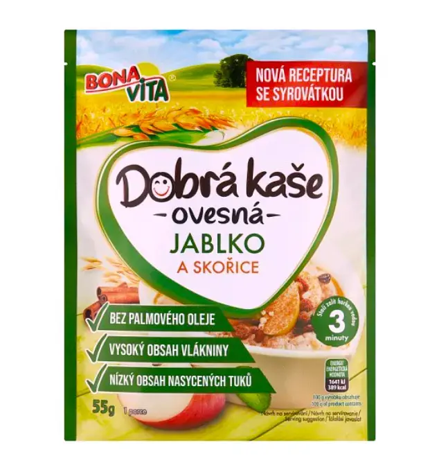 Ovesná kaše BONAVITA, jablko a skořice 55g