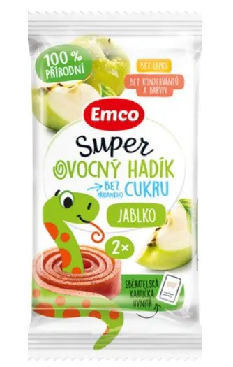 100 % přírodní ovocný hadík JABLKO bez lepku a konzervantů 20 g (2 ks)