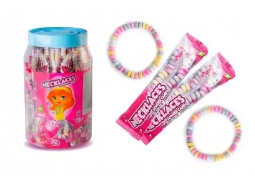 NÁHRDELNÍK z ovocného komprimátu - CANDY NECKLACES 17 g - dóza 60 ks