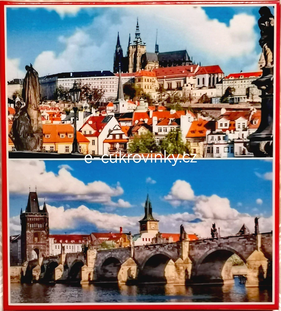 Čokoláda PRAHA HRAD * MOST 100g v krabičce mléčná 32% čtverec