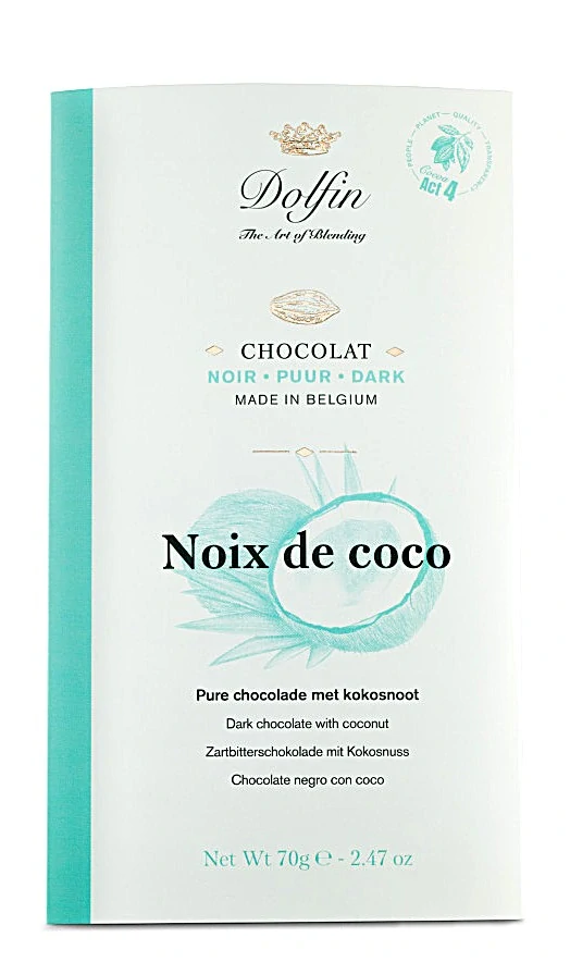 DOLFIN hořká čokoláda s kokosem 70 g