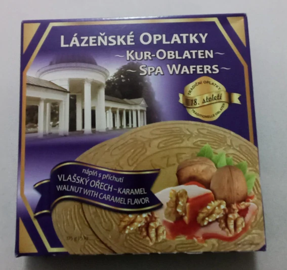 Lázeňské oplatky s náplní Vlašský ořech - karamel 175 g