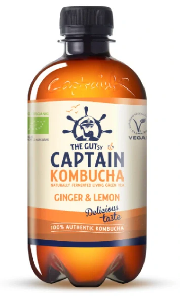 Nápoj KOMBUCHA CAPTAIN 400 ml ZÁZVOR & CITRÓN