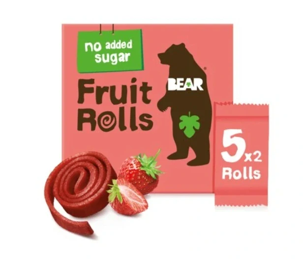 100% přírodní ovocné BEAR ROLLS jahoda 5x 20 g