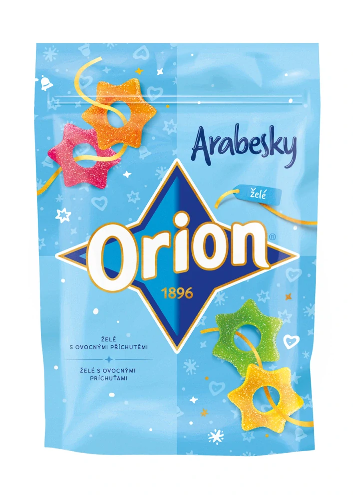 Želé ORION Arabesky 130 g v sáčku - ovocné želé ZVONEČKY