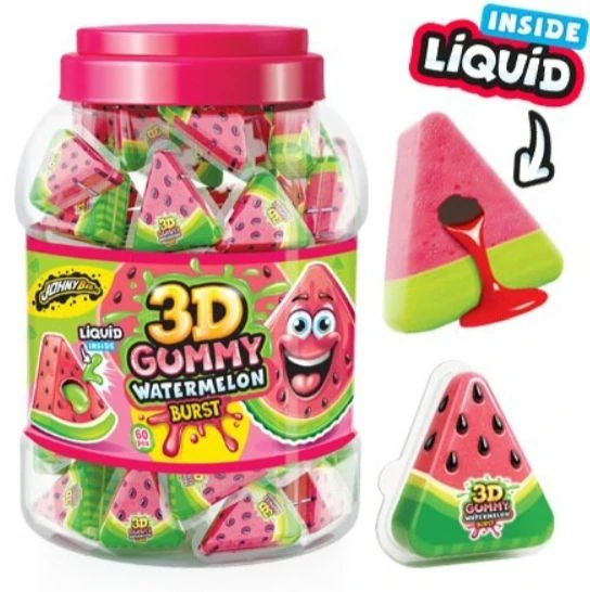 3D JUICY GUMMY 18 g - plněné želé - WATERMELON BURST (balení 60 ks)