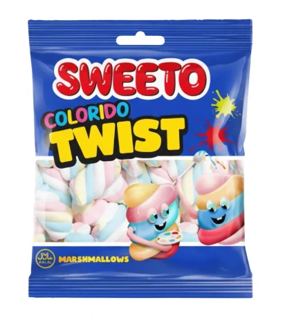 Pěnová cukrovinka Marshmallow s ovocnou příchutí 60 g, SWEETO