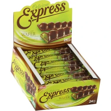 Oplatka EXPRESS 30 g - pistáciová v polevě - balení 24 ks