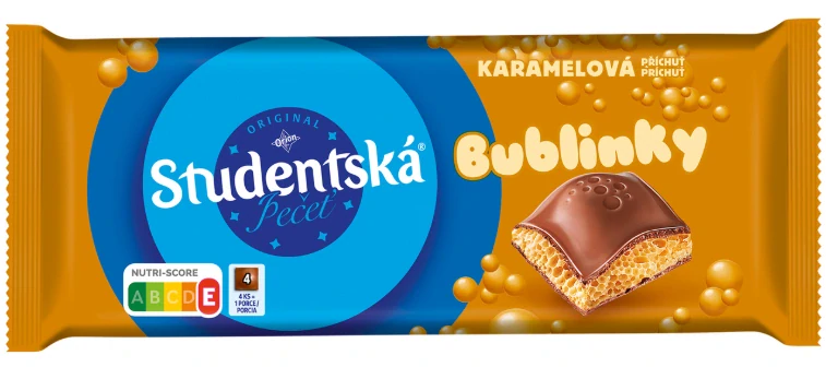 Čokoláda ORION Studentská pečeť BUBLINKY 90 g KARAMEL