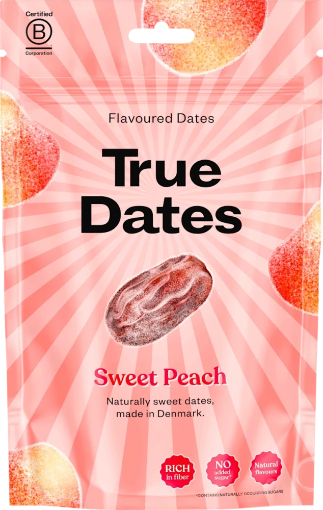 Datle s příchutí TRUE DATES 100 g - SWEET PEACH