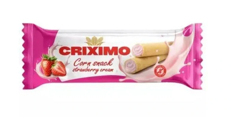 Kukuřičné trubičky CRIXIMO 18 g JAHODA (balení 24 ks)