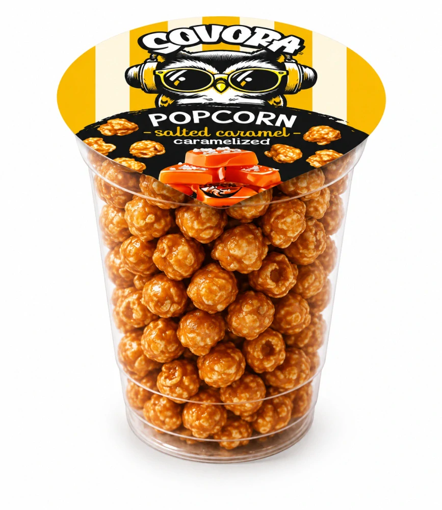 Popcorn SOVORA 60 g kelímek - SLANÝ KARAMEL