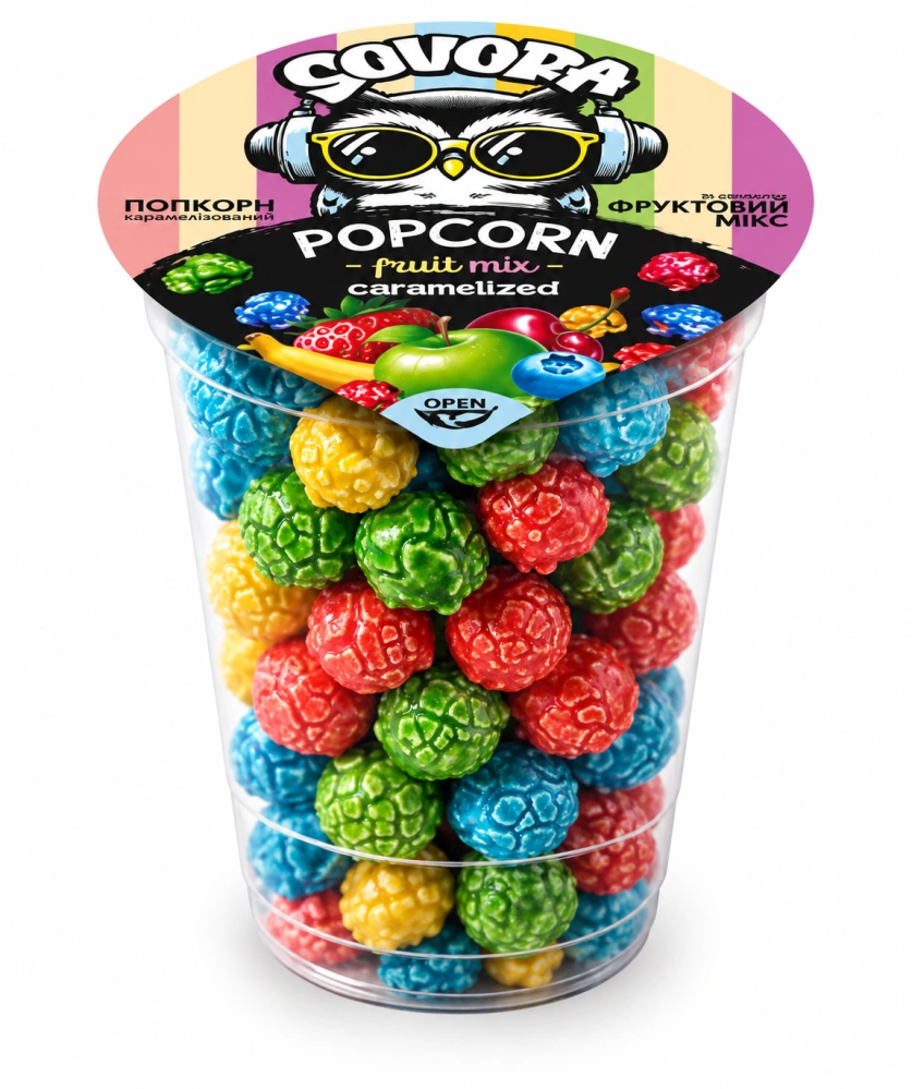 Popcorn SOVORA 60 g kelímek - FRUIT MIX