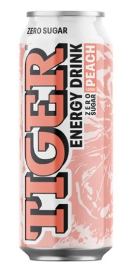 Energetický nápoj TIGER ZERO 500 ml v plechu - PEACH