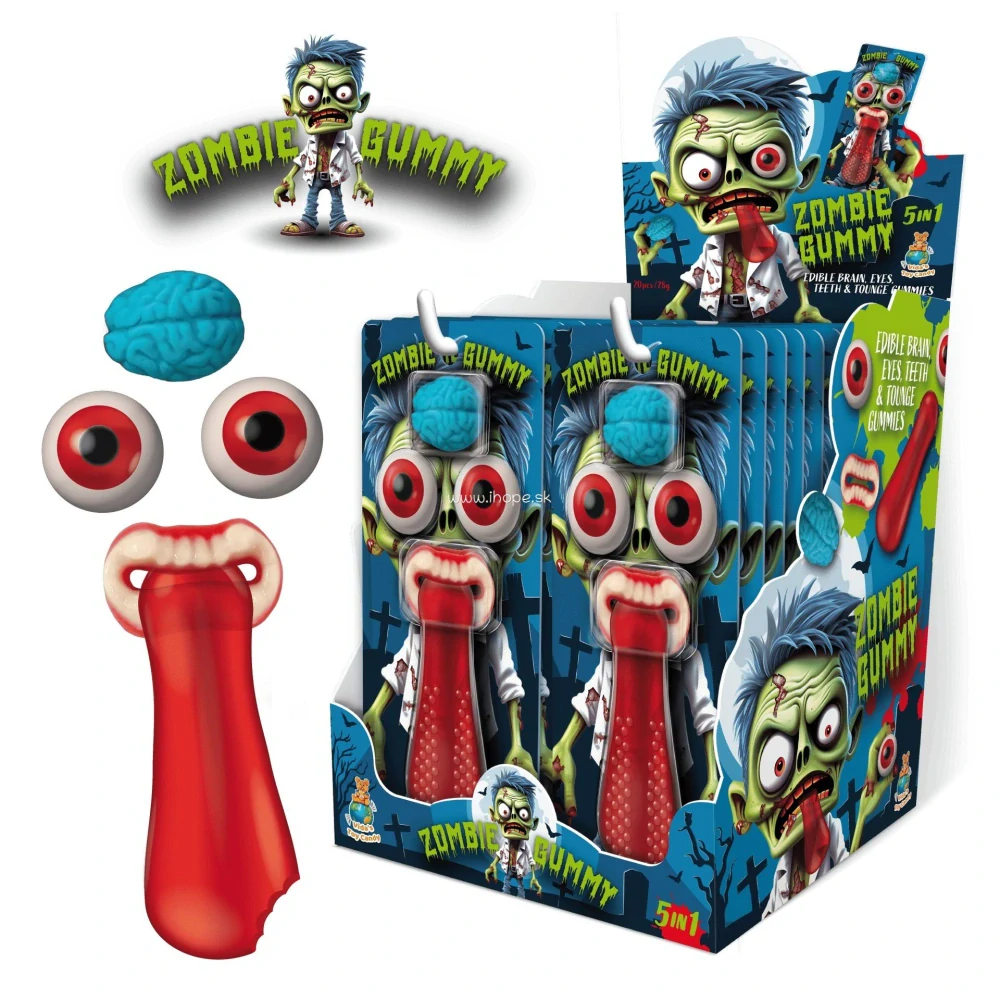 Želé ZOMBIE GUMMY 28 g - želé mozek, oči, jazyk, zuby