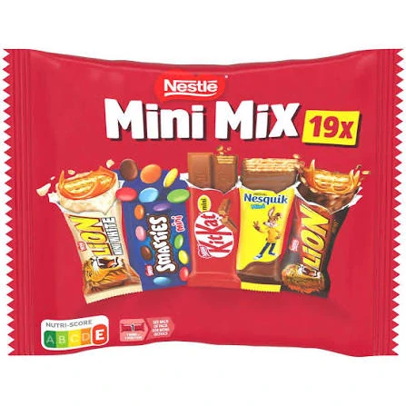 NESTLÉ MINI MIX 321 g - 19x mini tyčinky, dražé a čokoláda - Nesquik, KitKat, Lion, Smarties