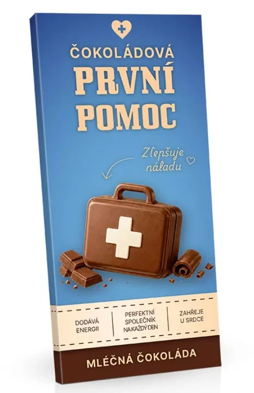 Čokoláda v krabičce 100 g - mléčná - PRVNÍ POMOC