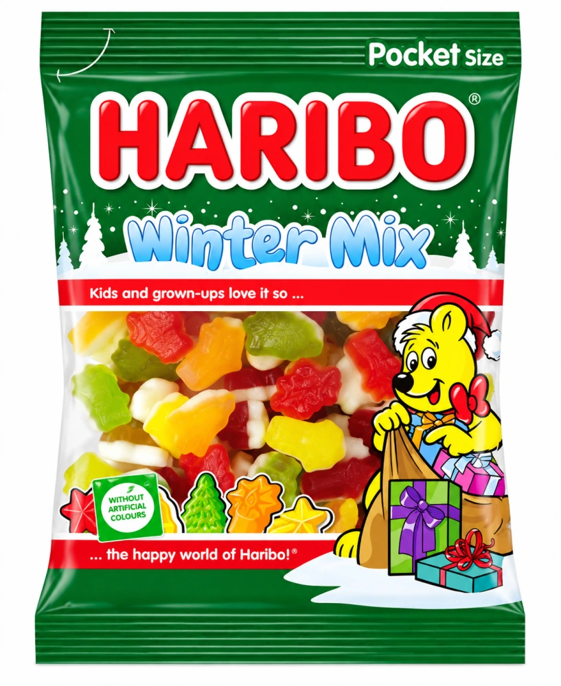 Želé HARIBO 80 g WINTER MIX - ovocné želé