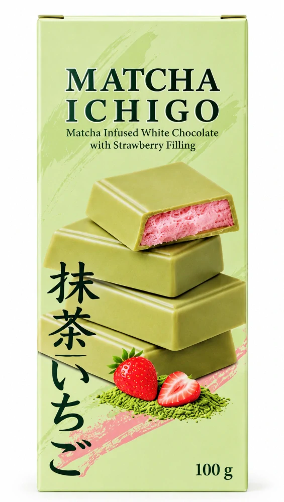 Čokoláda MATCHA ICHIGO 100 g - bílá čokoláda matcha