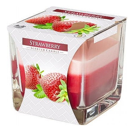 Bispol 3barevná svíčka Strawberry - jahoda
