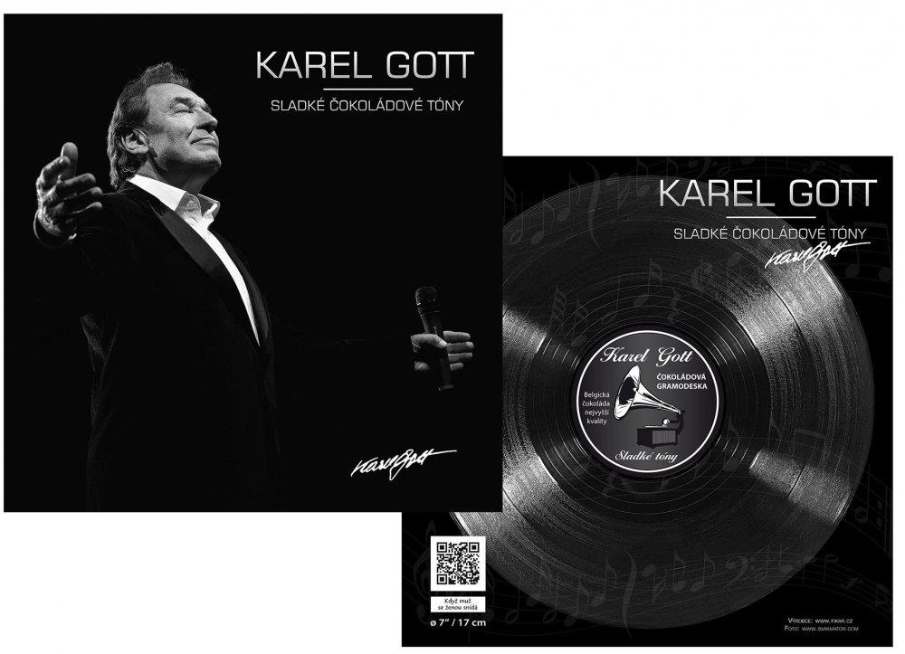 Čokoládová gramofonová deska 60 g KAREL GOTT postava