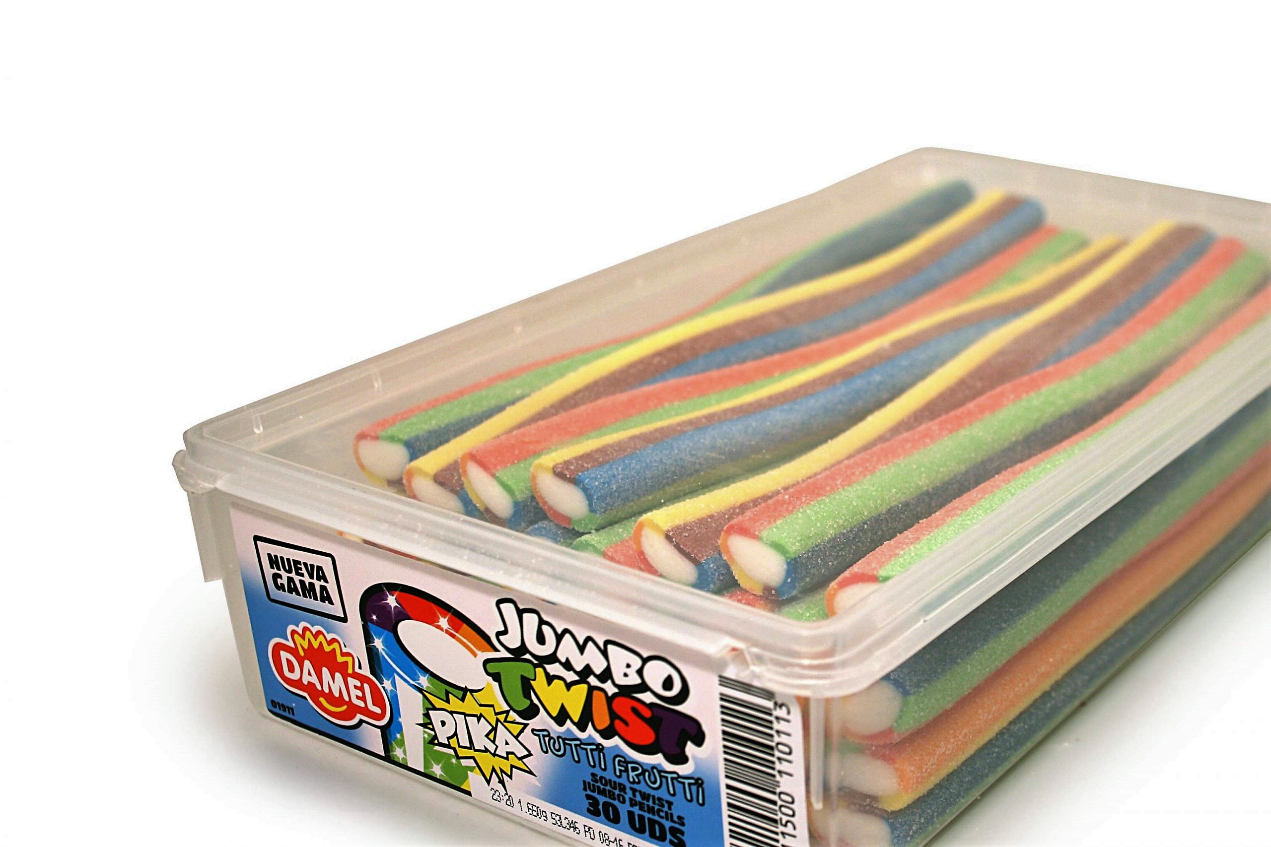 Pendrek MAXI plněný TUBO RAINBOW 45 g - TUTTI FRUTTI - KYSELÝ (balení 30 ks)