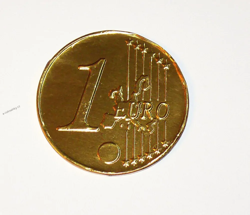 Čokoládová zlatá medaile / mince 1 EURO 21.5 g z mléčné čokolády