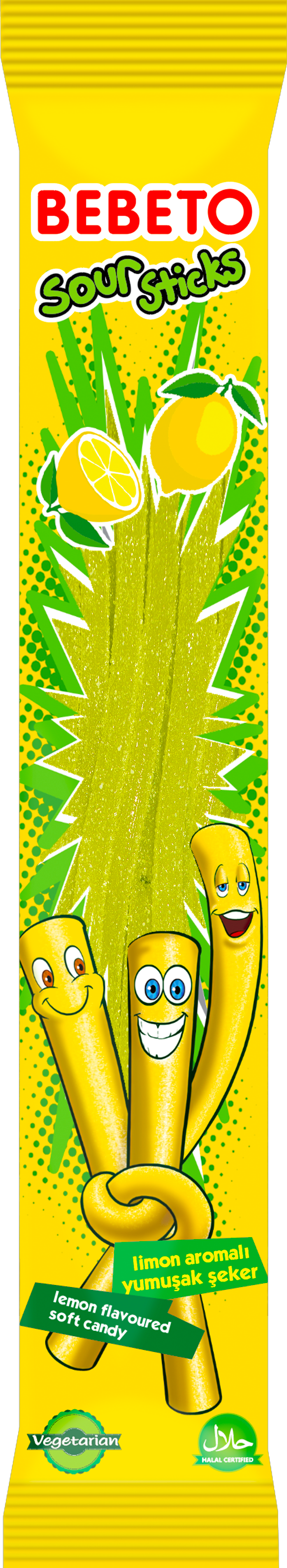 Bebeto Sour Sticks Pendreky 35g - CITRON