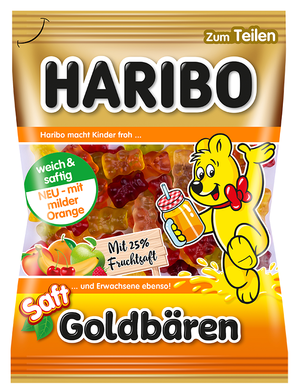Želé HARIBO 85 g medvídci GOLDBÄREN SAFT oranžové