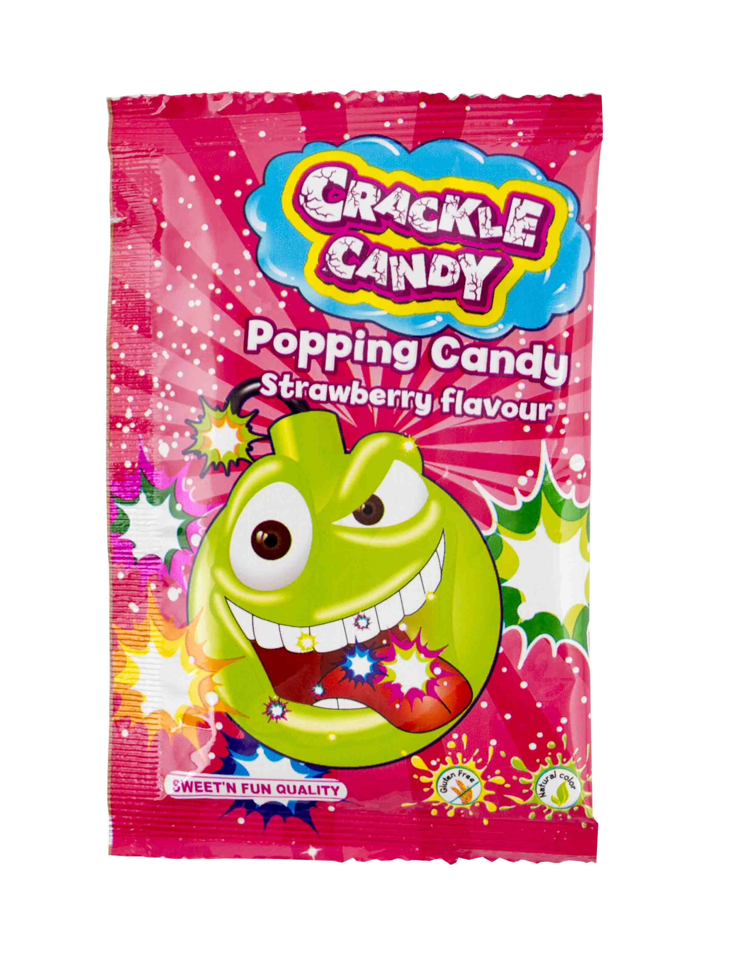 Crackle Candy 8 g - práskací prášek MALINA (balení 50 ks)