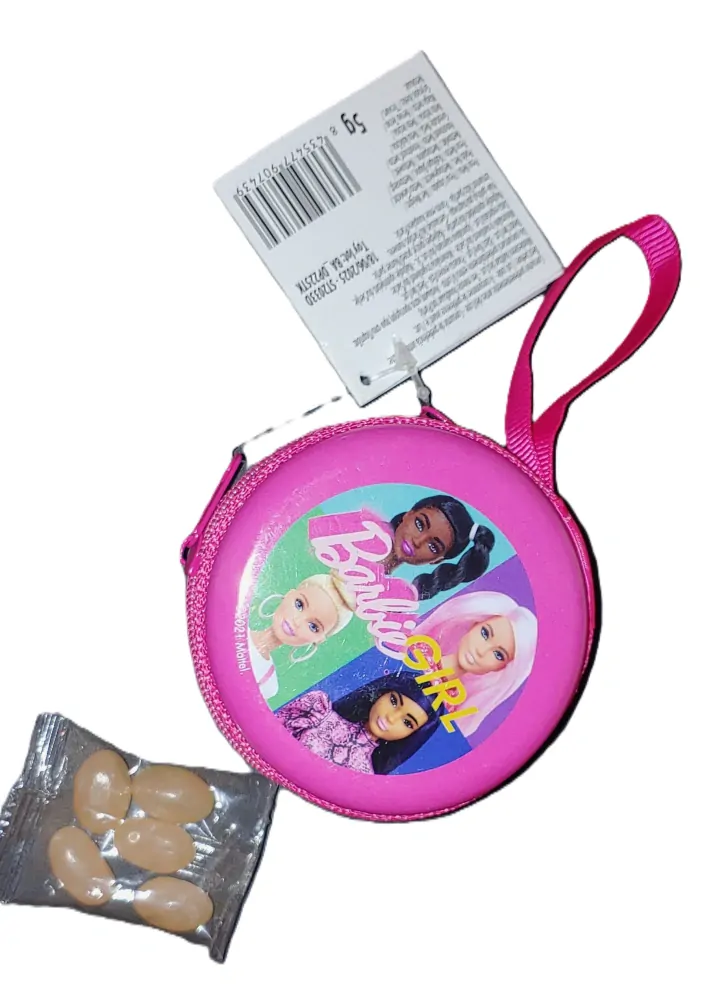 Kovová pěženka Barbie s želé bonbóny 5 g