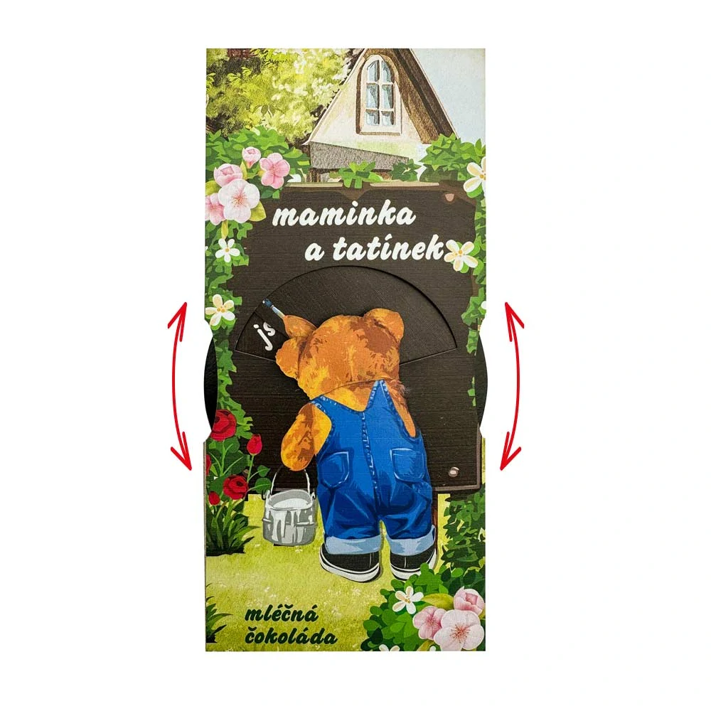 Dárková interaktivní čokoláda 100 g mléčná - MAMINKA & TATÍNEK