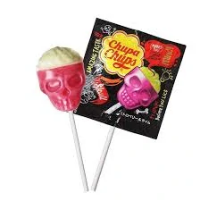 Lízátko ChupaChups SKULL 3D 15 g - lízátko LEBKA - jahoda & limetka - balení 45 ks