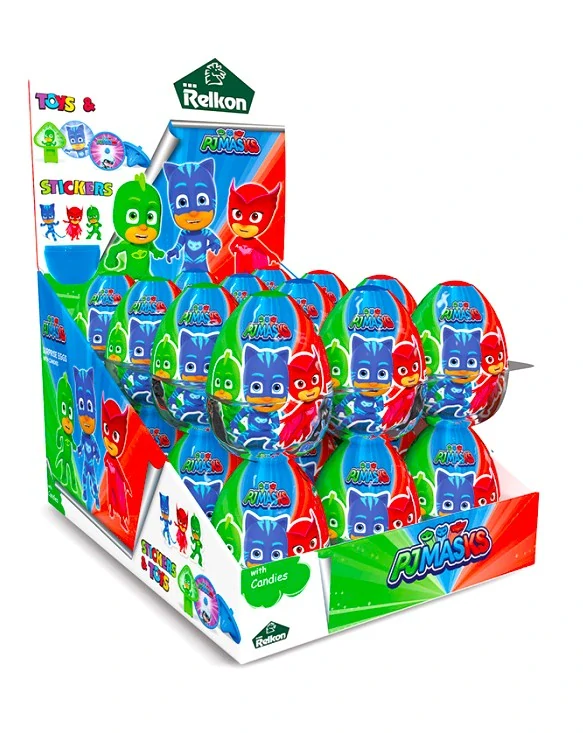 Vajíčko plastové s hračkou PJ MASKS - s cukrovinkou 10 g - VÝPRODEJ !!! DMT: 6/2024